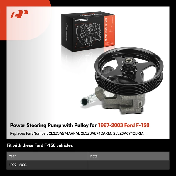 Power Steering Pump with Pulley for 1997-2003 Ford F-150