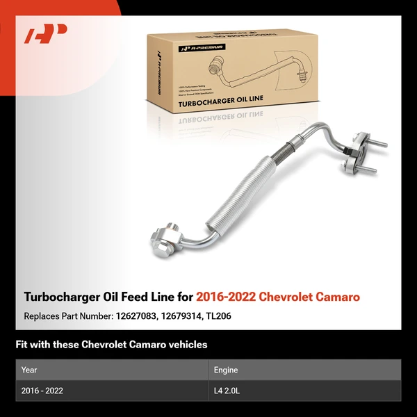 Turbocharger Oil Feed Line for 2016-2022 Chevrolet Camaro