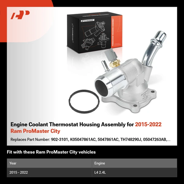 Engine Coolant Thermostat Housing Assembly for 2015-2022 Ram ProMaster City