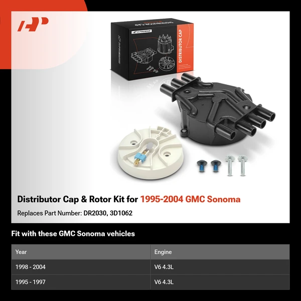 Distributor Cap & Rotor Kit for 1995-2004 GMC Sonoma