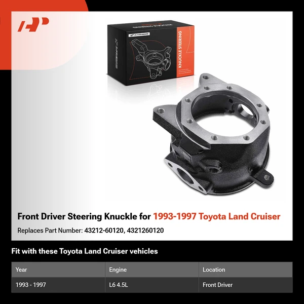 Front Driver Steering Knuckle for 1993-1997 Toyota Land Cruiser