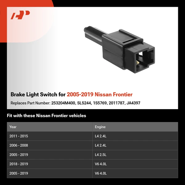 Brake Light Switch for 2005-2019 Nissan Frontier