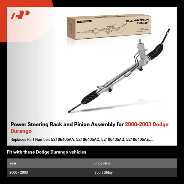 Power Steering Rack and Pinion Assembly for 2000-2003 Dodge Durango