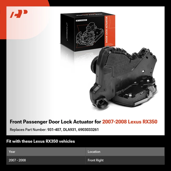 Front Passenger Door Lock Actuator for 2007-2008 Lexus RX350