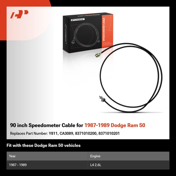 90 inch Speedometer Cable for 1987-1989 Dodge Ram 50