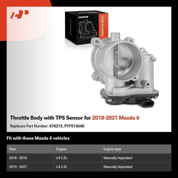 Throttle Body with TPS Sensor for 2018-2021 Mazda 6