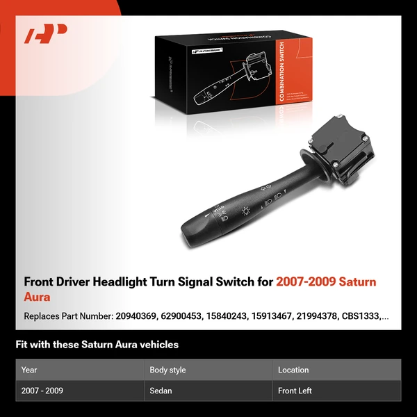 Front Driver Headlight Turn Signal Switch for 2007-2009 Saturn Aura