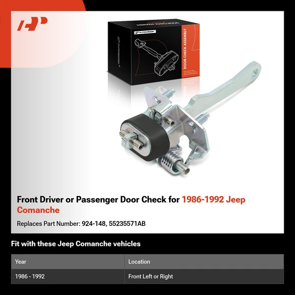 Front Driver or Passenger Door Check for 1986-1992 Jeep Comanche
