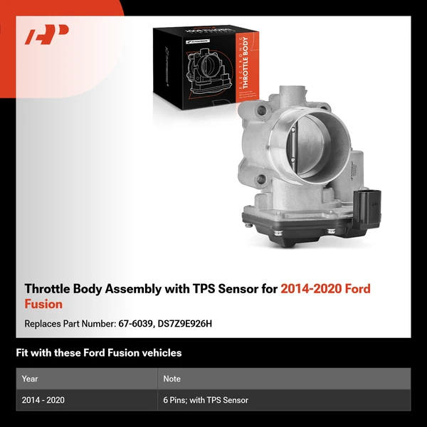 Throttle Body Assembly with TPS Sensor for 2014-2020 Ford Fusion