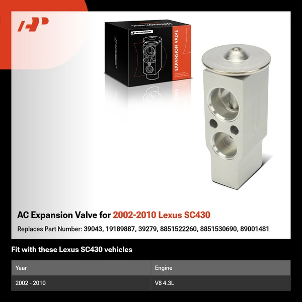 AC Expansion Valve for 2002-2010 Lexus SC430