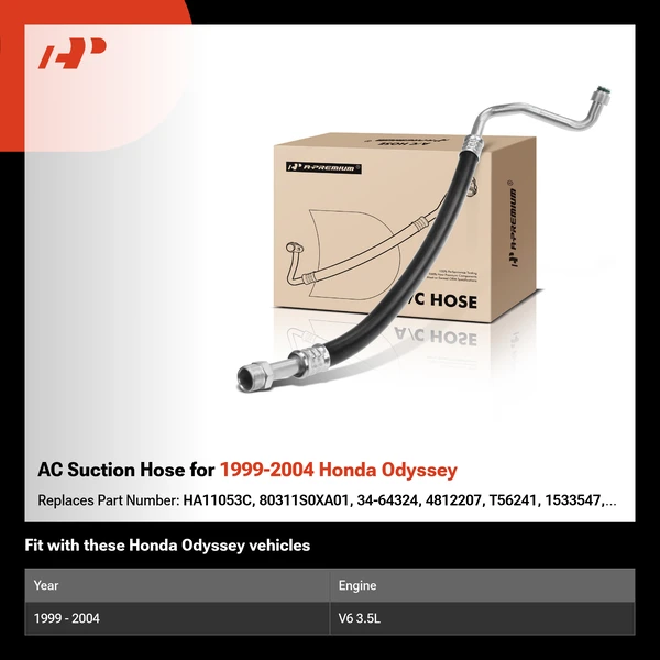 AC Suction Hose for 1999-2004 Honda Odyssey