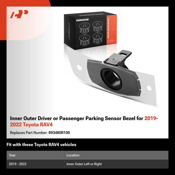 Inner Outer Driver or Passenger Parking Sensor Bezel for 2019-2022 Toyota RAV4