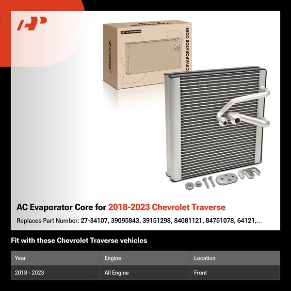 AC Evaporator Core for 2018-2023 Chevrolet Traverse