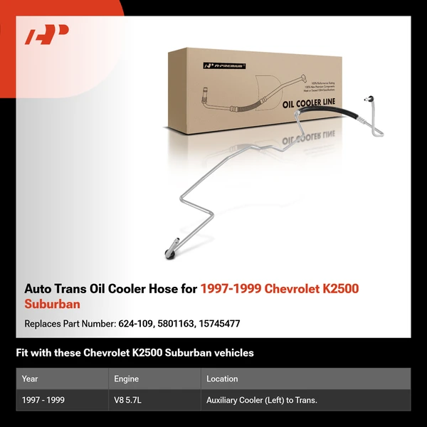 Auto Trans Oil Cooler Hose for 1997-1999 Chevrolet K2500 Suburban