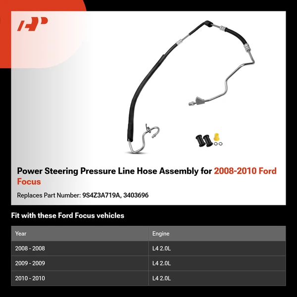 Power Steering Pressure Line Hose Assembly for 2008-2010 Ford Focus