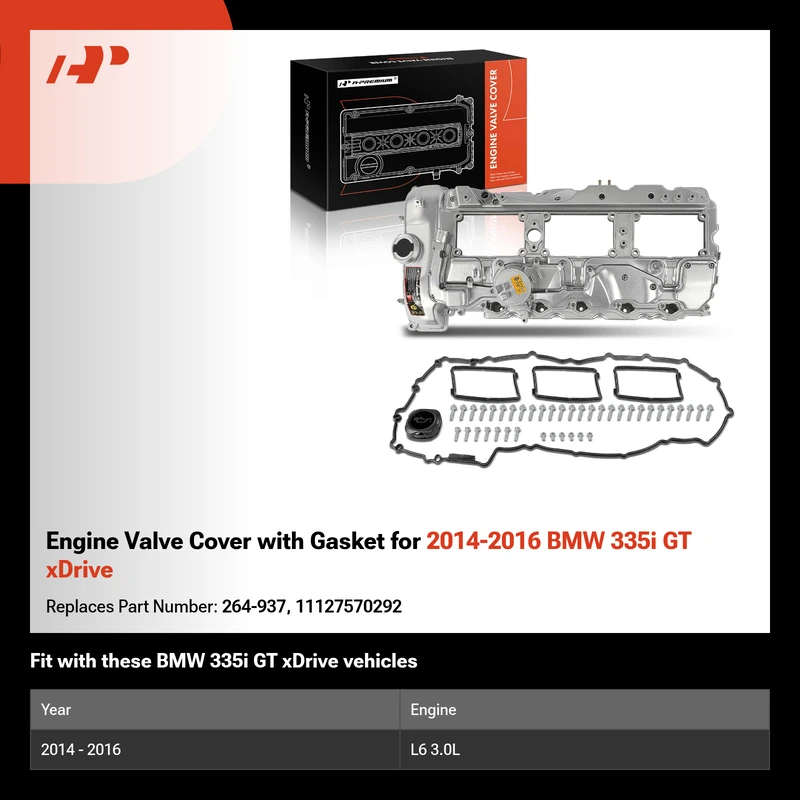 Engine Valve Cover with Gasket for 2014-2016 BMW 335i GT xDrive