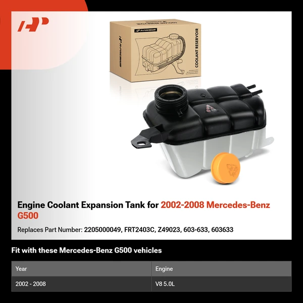 Engine Coolant Expansion Tank for 2002-2008 Mercedes-Benz G500