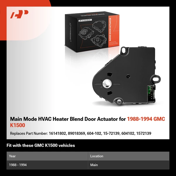 Main Mode HVAC Heater Blend Door Actuator for 1988-1994 GMC K1500