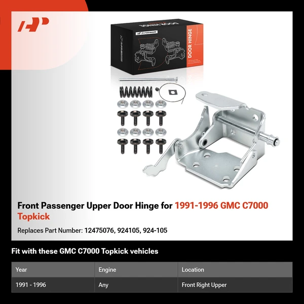 Front Passenger Upper Door Hinge for 1991-1996 GMC C7000 Topkick