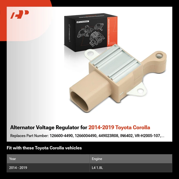 Alternator Voltage Regulator for 2014-2019 Toyota Corolla