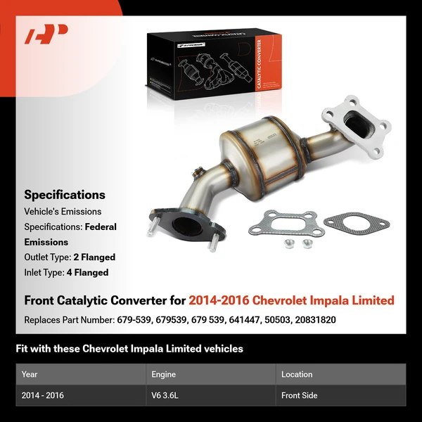 Front Catalytic Converter for 2014-2016 Chevrolet Impala Limited
