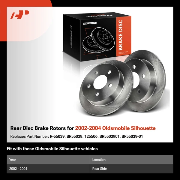 Rear Disc Brake Rotors for 2002-2004 Oldsmobile Silhouette