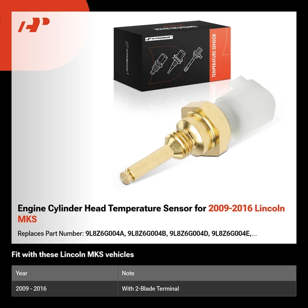 Engine Cylinder Head Temperature Sensor for 2009-2016 Lincoln MKS