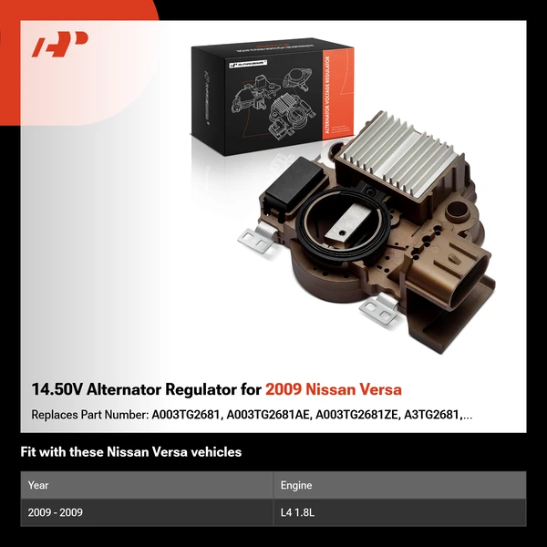 14.50V Alternator Regulator for 2009 Nissan Versa
