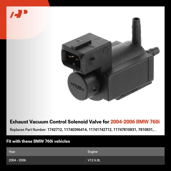 Exhaust Vacuum Control Solenoid Valve for 2004-2006 BMW 760i