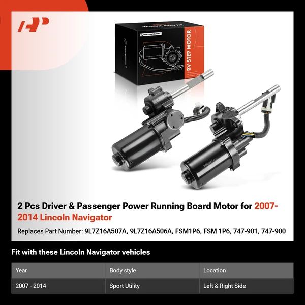 2 Pcs Driver & Passenger Power Running Board Motor for 2007-2014 Lincoln Navigator