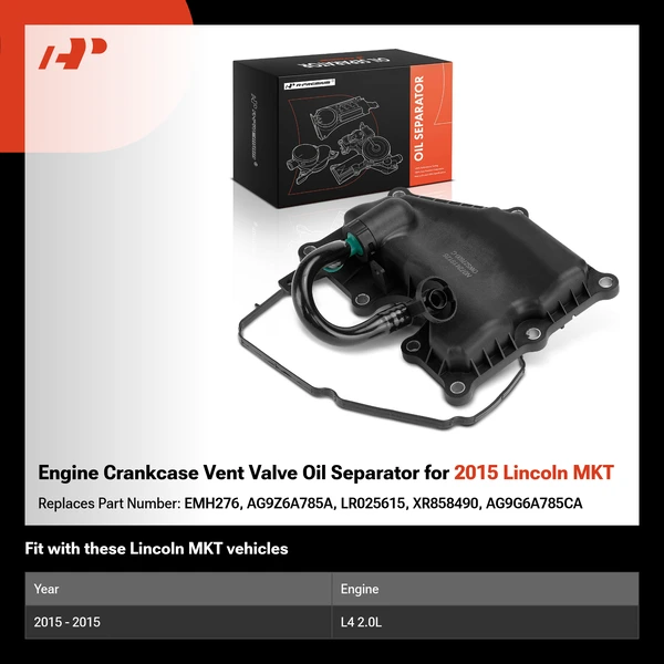 Engine Crankcase Vent Valve Oil Separator for 2015 Lincoln MKT