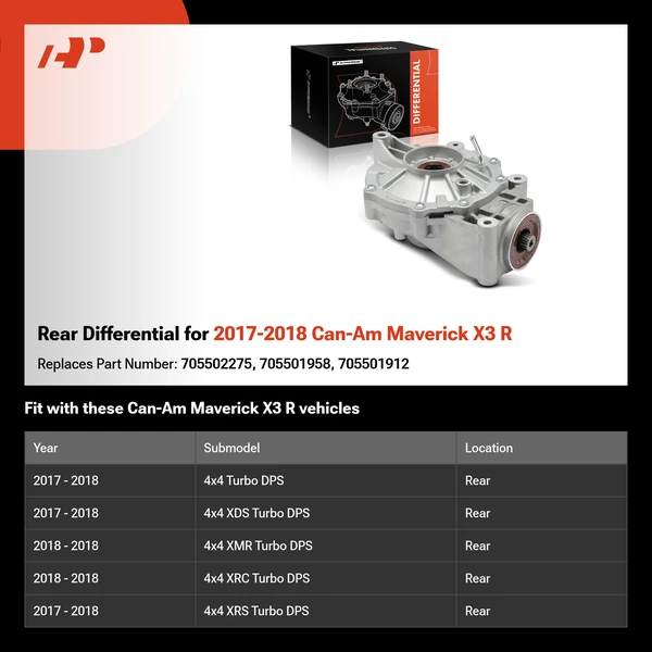 Rear Differential for 2017-2018 Can-Am Maverick X3 R