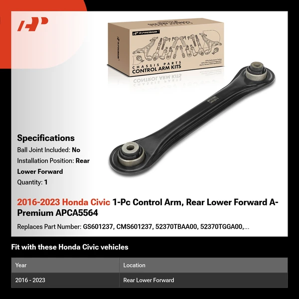 2016-2023 Honda Civic 1-Pc Control Arm, Rear Lower Forward A-Premium APCA5564
