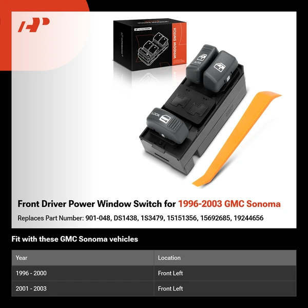 Front Driver Power Window Switch for 1996-2003 GMC Sonoma