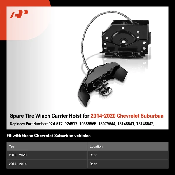 Spare Tire Winch Carrier Hoist for 2014-2020 Chevrolet Suburban
