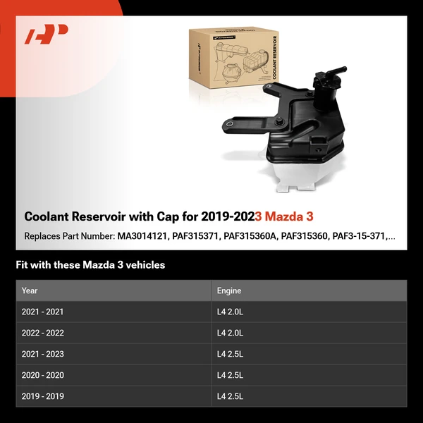 Coolant Reservoir with Cap for 2019-2023 Mazda 3