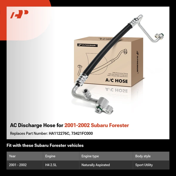 AC Discharge Hose for 2001-2002 Subaru Forester