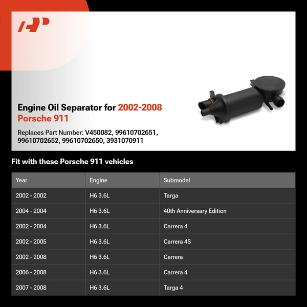 Engine Oil Separator for 2002-2008 Porsche 911