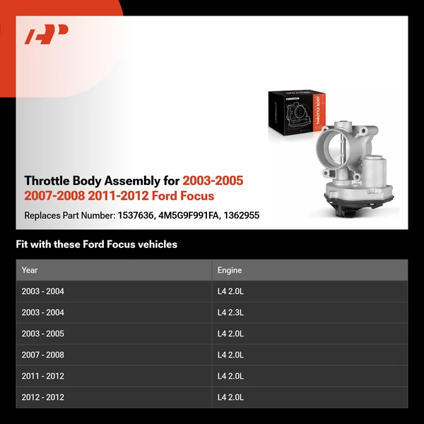 Throttle Body Assembly for 2003-2005 2007-2008 2011-2012 Ford Focus