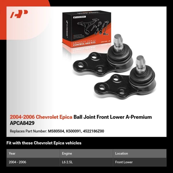 2004-2006 Chevrolet Epica Ball Joint Front Lower A-Premium APCA8429