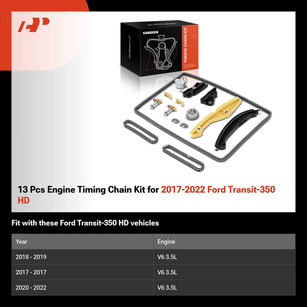 13 Pcs Engine Timing Chain Kit for 2017-2022 Ford Transit-350 HD