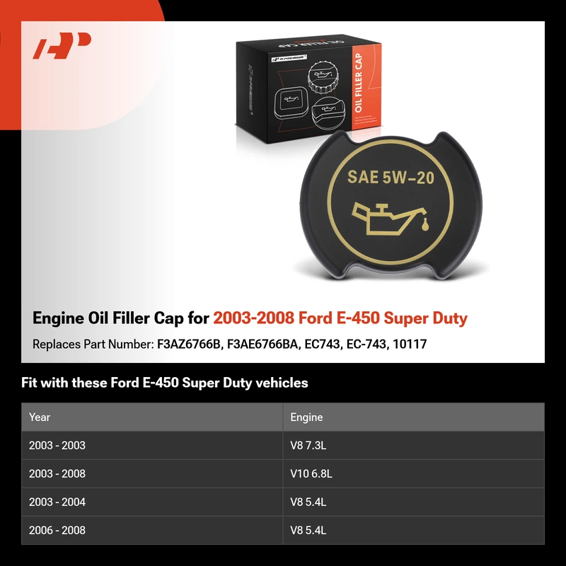 Engine Oil Filler Cap for 2003-2008 Ford E-450 Super Duty