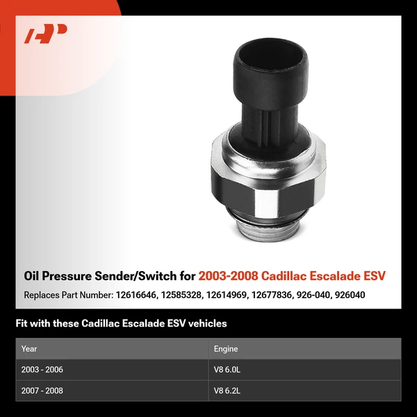 Oil Pressure Sender/Switch for 2003-2008 Cadillac Escalade ESV