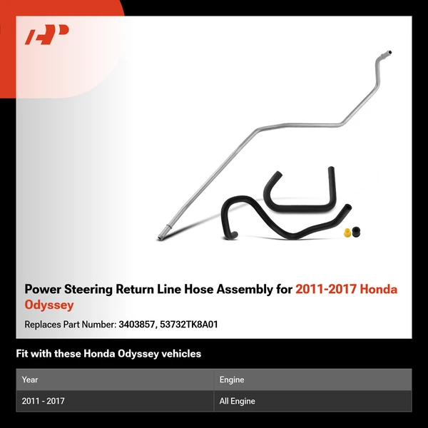Power Steering Return Line Hose Assembly for 2011-2017 Honda Odyssey