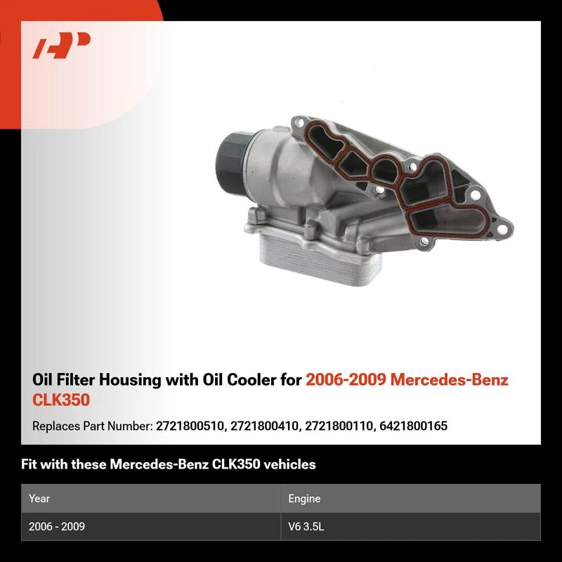 Oil Filter Housing with Oil Cooler for 2006-2009 Mercedes-Benz CLK350