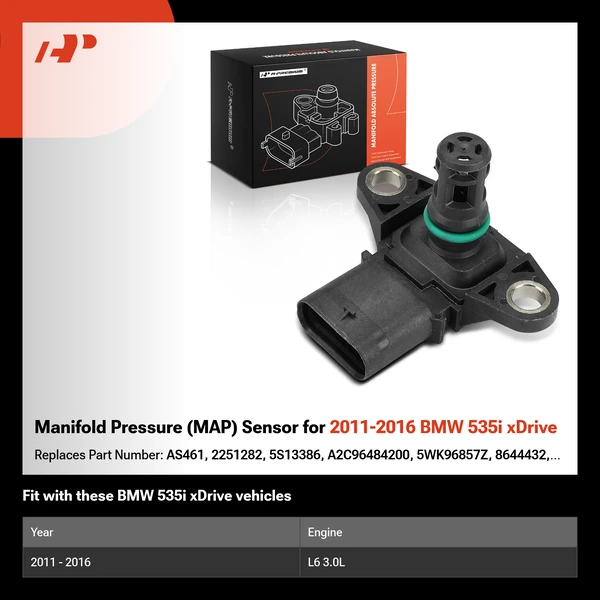 Manifold Pressure (MAP) Sensor for 2011-2016 BMW 535i xDrive