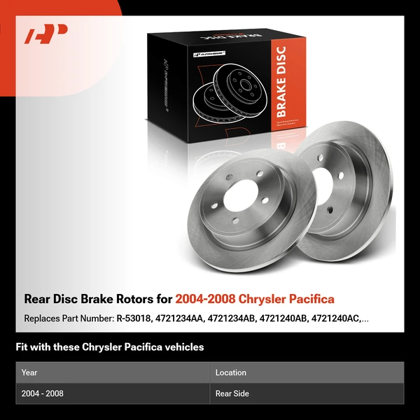 Rear Disc Brake Rotors for 2004-2008 Chrysler Pacifica