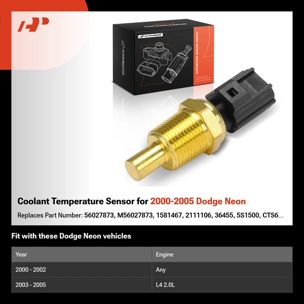 Coolant Temperature Sensor for 2000-2005 Dodge Neon