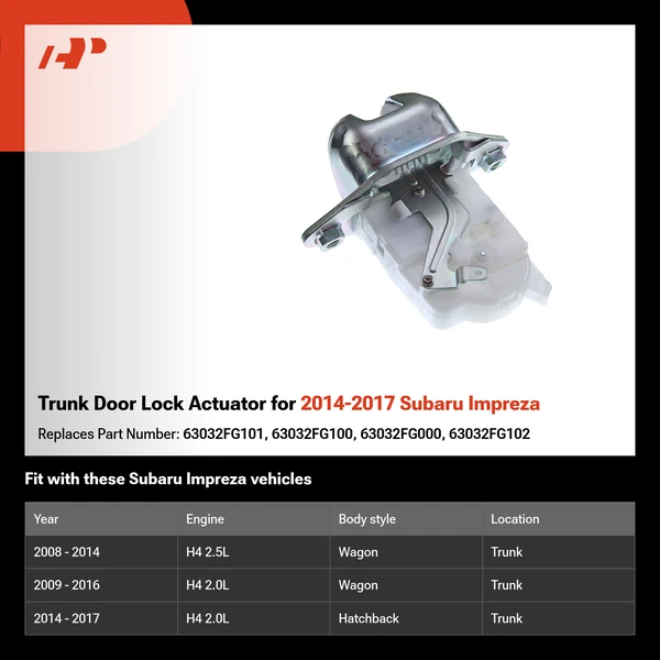 Trunk Door Lock Actuator for 2014-2017 Subaru Impreza
