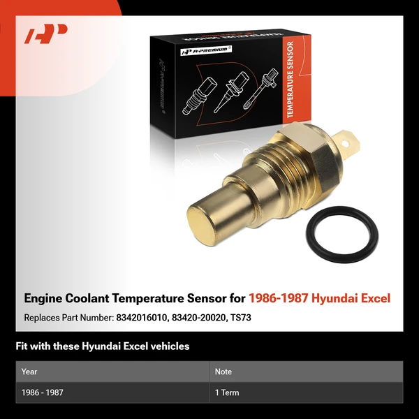 Engine Coolant Temperature Sensor for 1986-1987 Hyundai Excel
